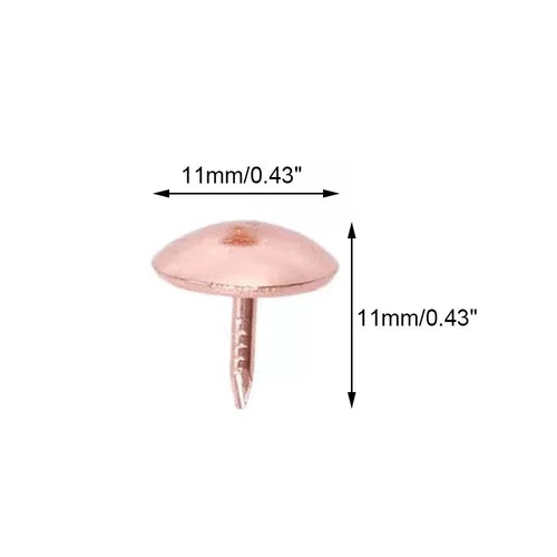 100Pcs Upholstery Nails for Furniture, Jewelry Box, Sofa - Rose Color