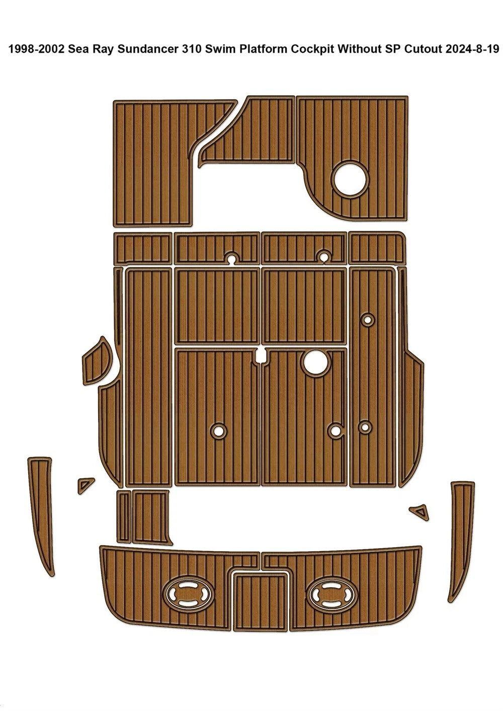 EVA Pads for Sea Ray 310 Sundancer (2001) - Cockpit Swim Platform Teak Deck