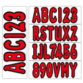 Sticker Kit 4 Sets Red Numbers & Letters 3" for Boats & Personal Watercraft