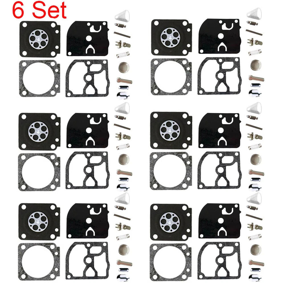 Set of 6 Carburetor Rebuilt Overhaul Kits for Zama RB-40 RB-85 FS400 450 C1Q-S33 34