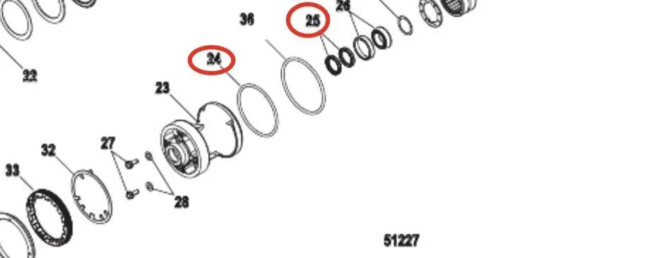 Lower Gearcase Seal Kit for Mercury 4-Stroke (888906, 25-8M0000190, 26-830749)