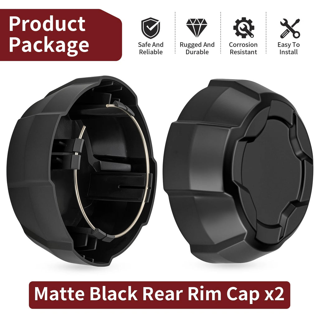 2X Rear Matte Black Rim Cap 1524066-458 for Polaris Ranger Crew SP 570 (2022–2025)