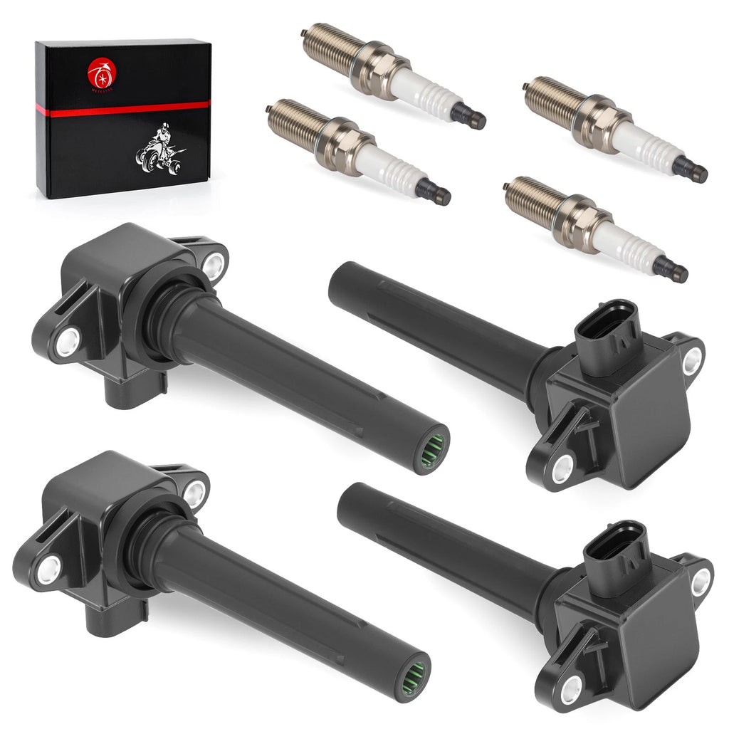 Set of 4 Ignition Coils w/ Spark Plug for Yamaha Waverunner 1800 FX HO SHO SVHO