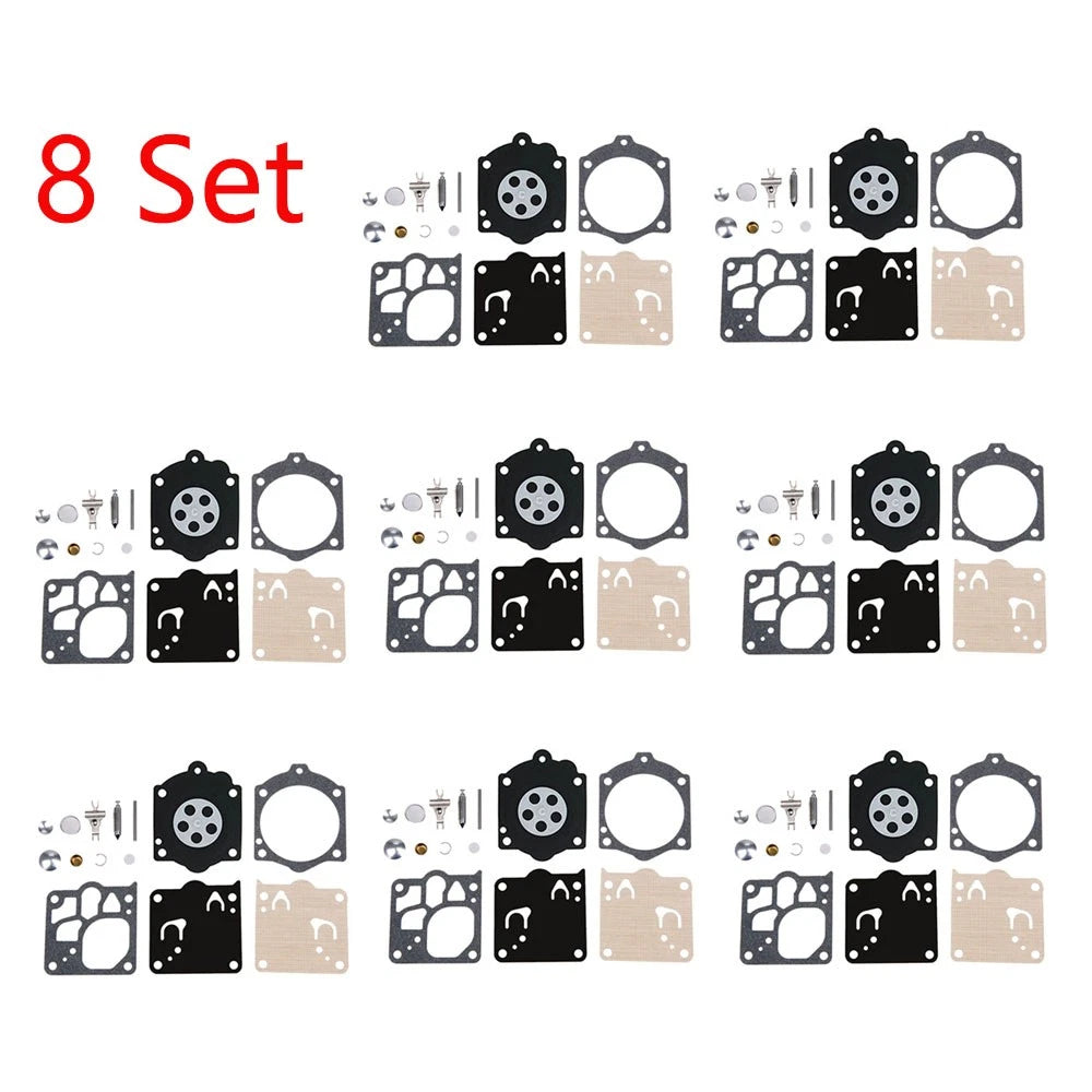 Set of 8 Carburetor Gasket Rebuild Kits for Walbro K12-WG WB WG K15-WJ K12-WJ