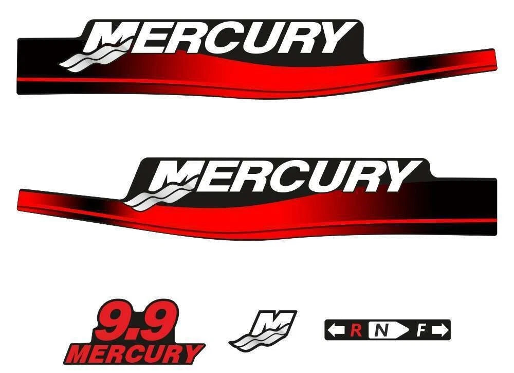 Set of 2 Decals for Mercury Outboard 9.9hp (37-859267)