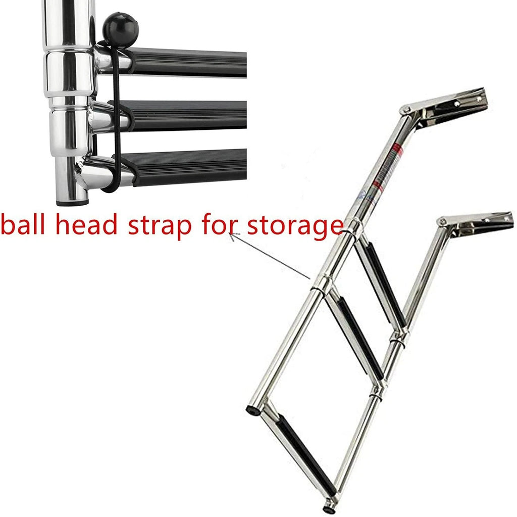 3-Step Stainless Steel Telescoping Boat Ladder for Pool Use