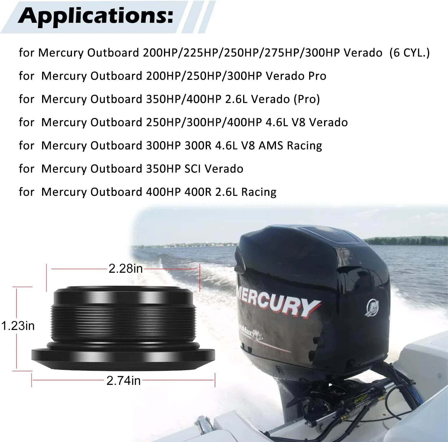 2X Trim Cap for Mercury Outboard 200HP 225HP 250/275HP 300/350HP 400HP 8M0118299