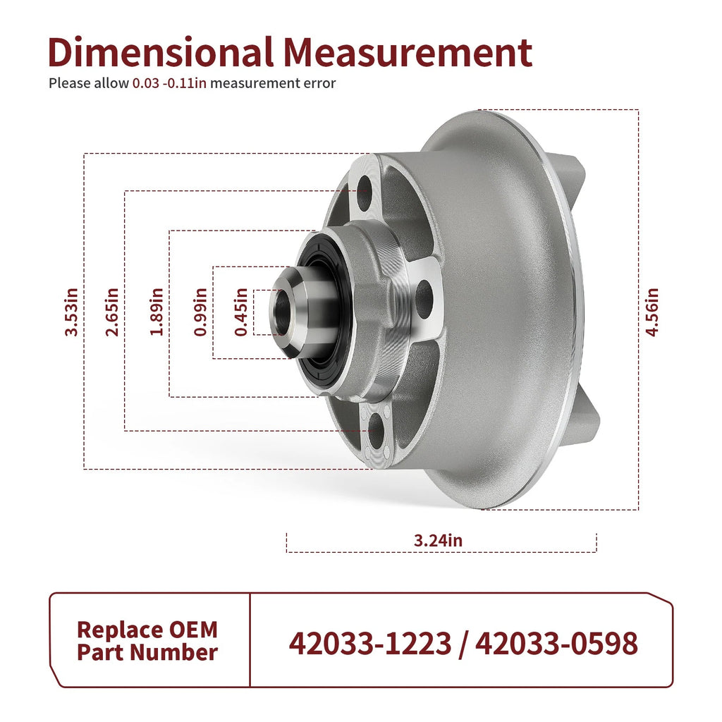 Rear Hub Coupling Assy for Kawasaki KLX110 R (2002–2024) 42033-1223 42033-0598
