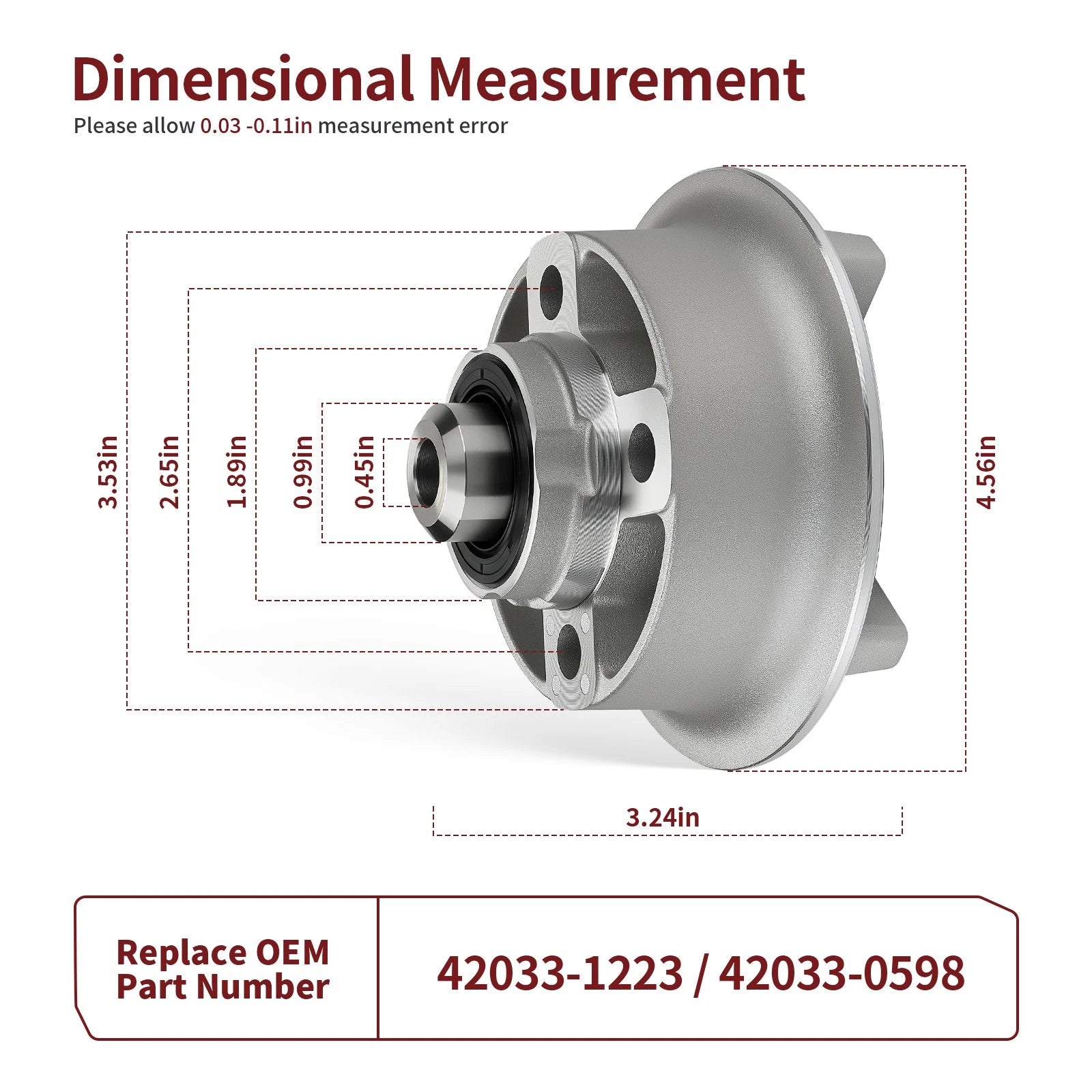 Rear Hub Coupling Assy for Kawasaki KLX110 R (2002–2024) 42033-1223 42033-0598