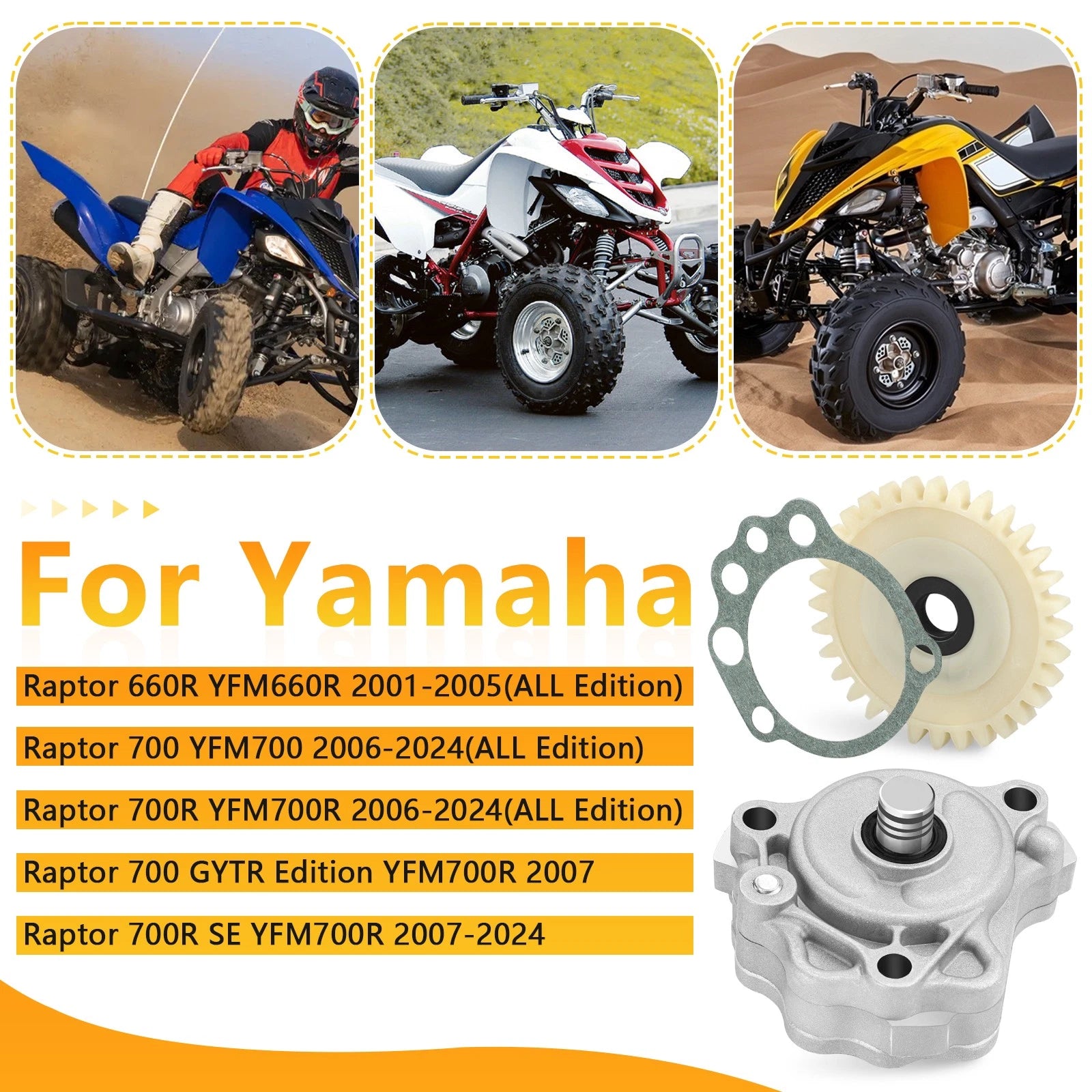 Oil Pump and Drive Gear Gasket Kit for Yamaha Raptor 660R (2001–2005)