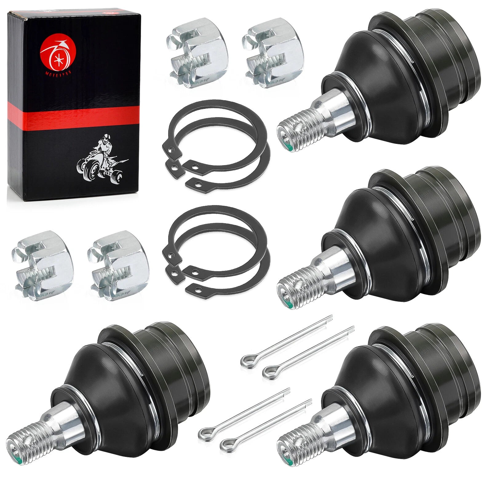 Set of 4 Upper Lower Ball Joints for Suzuki King Quad 450 500 750 4x4 (2007–2023)