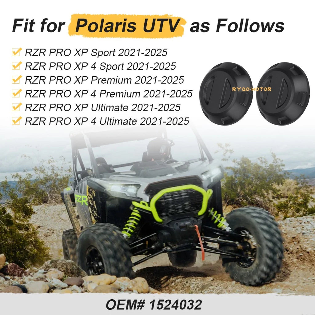 2PC Wheel Rim Hub Caps for Polaris RZR PRO XP 4 Sport (2021–2025)