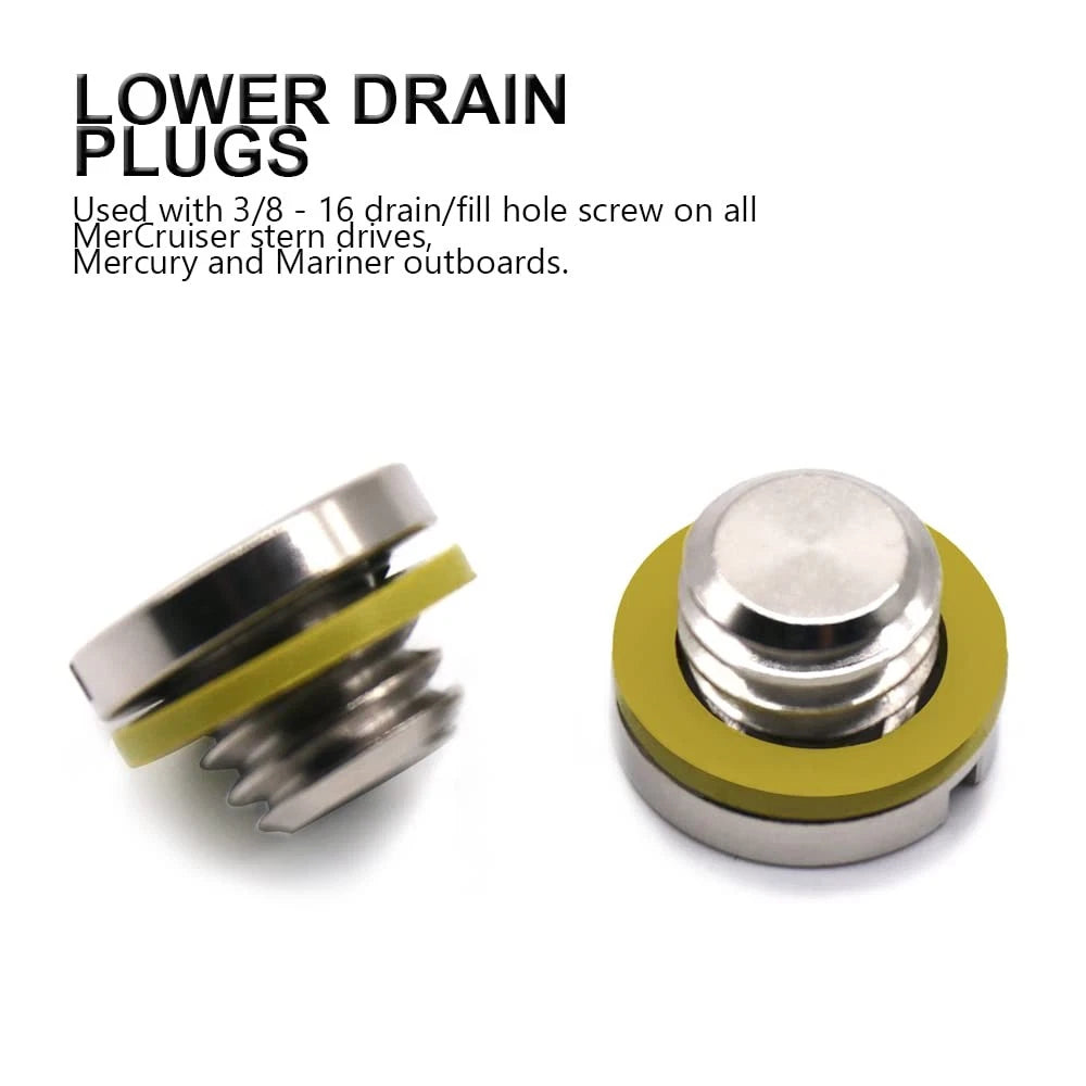 Lower Unit Drain Plug Gearcase Screw for Mercury (18-2244, 10-79953A2, 10-79953Q2)