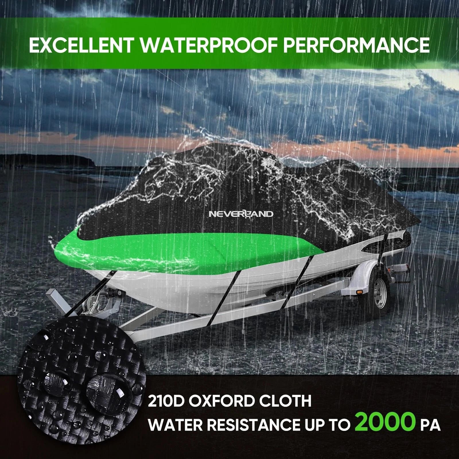Jet Ski Cover for Heavy Duty 120"-135" Storage (Waterproof, Anti-UV)