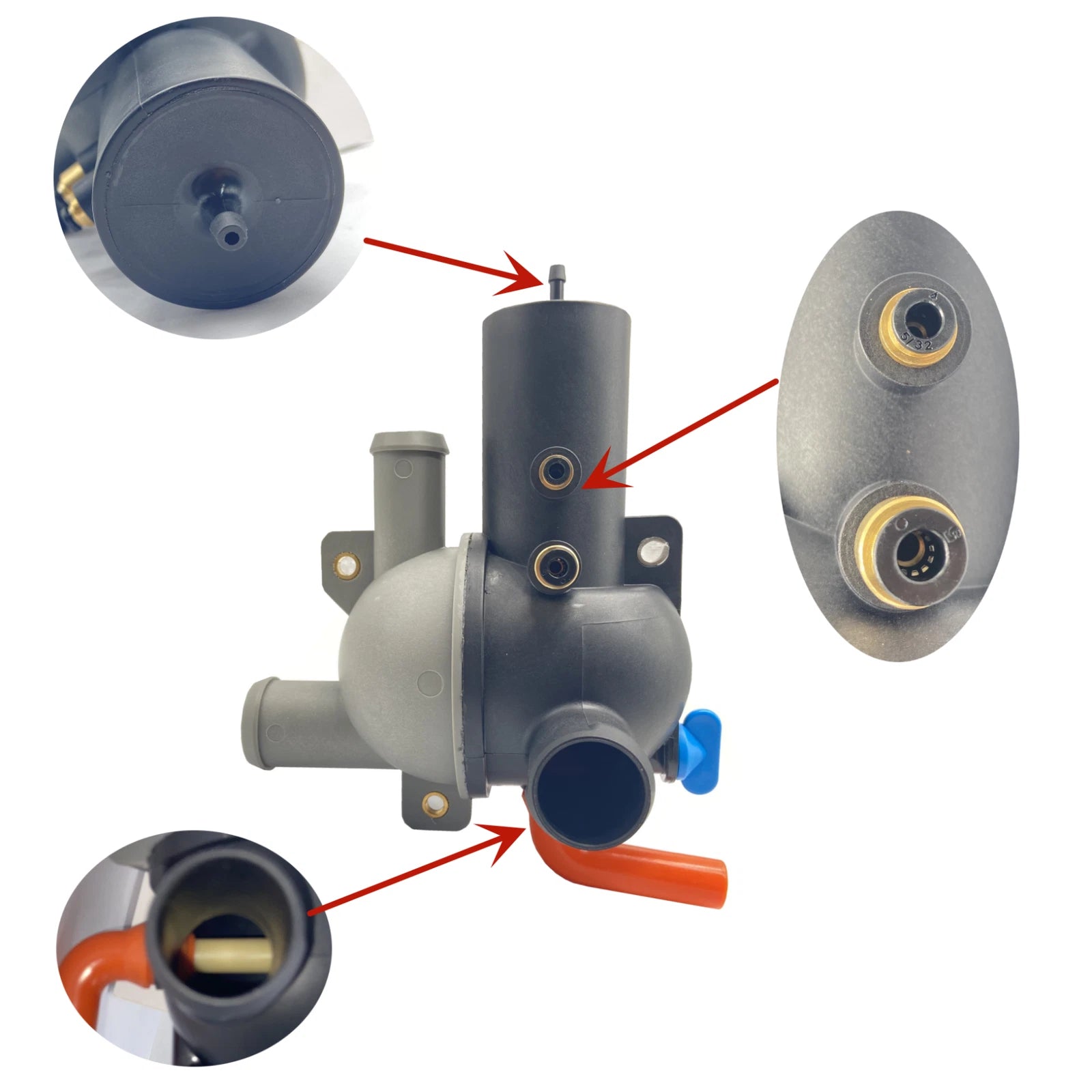 Manual Water Distribution Housing with Air Hose for Inboard (863802T2, 863444T2)