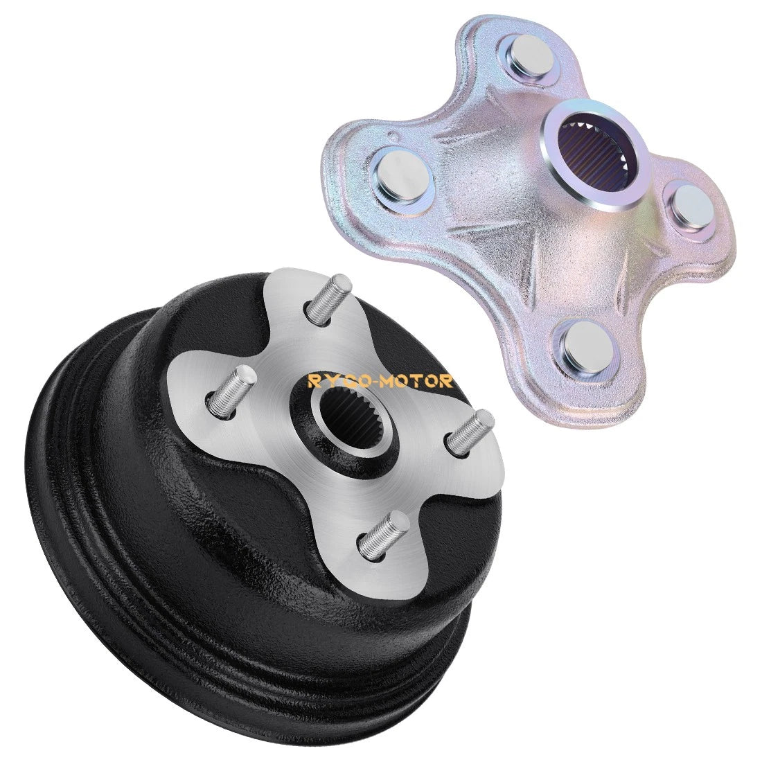 Rear Brake Drum & Wheel Hub for Yamaha Big Bear 350 YFM350U YFM350FW (1996–1999)
