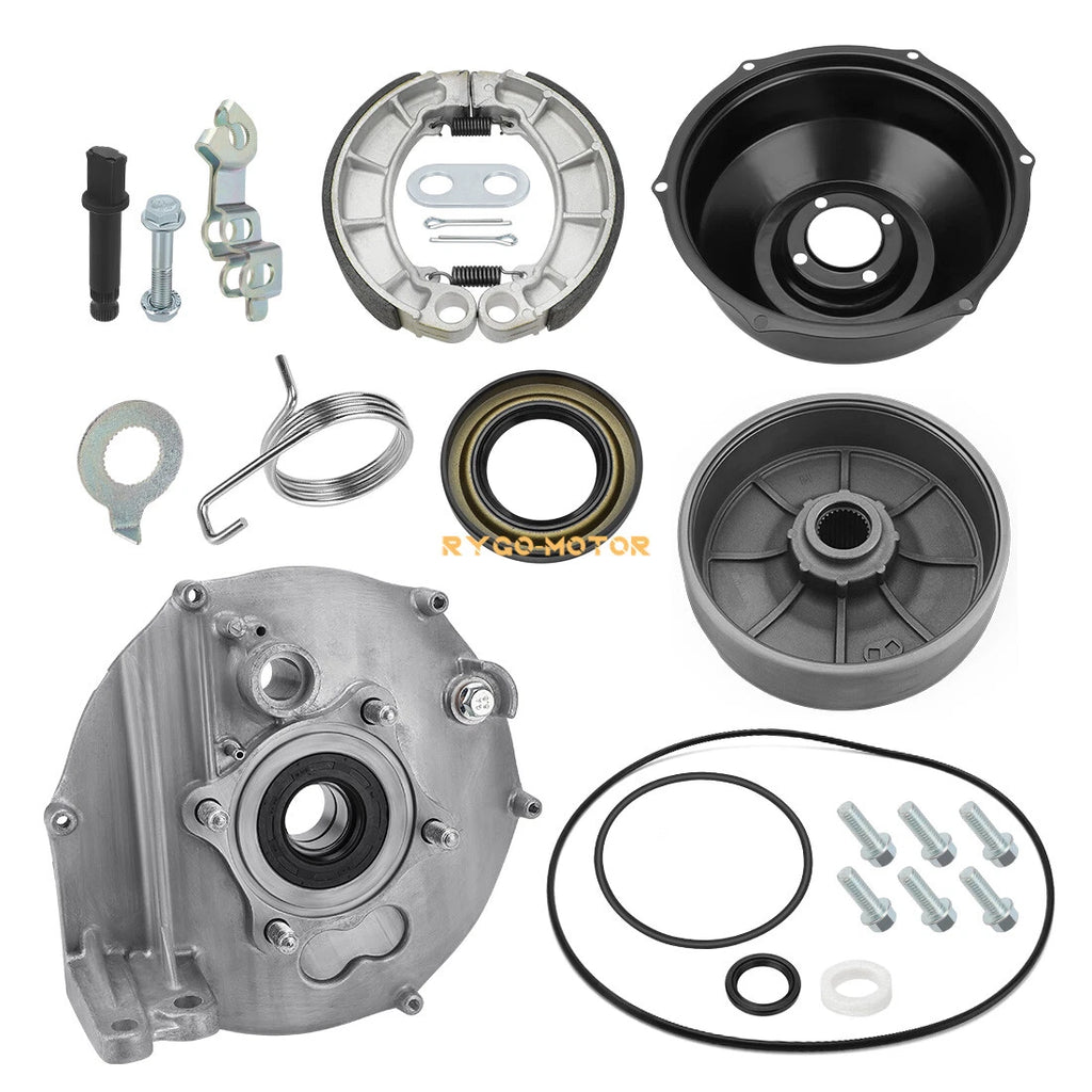 Rear Brake Drum Hub Plate Cover Shoes Kit for Honda Rancher 350 TRX350 (2000–2006)
