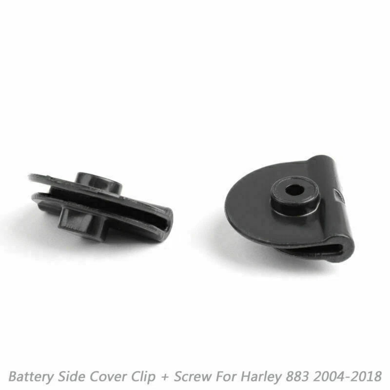 2pcs Battery Left Side Cover Clip + Screw for Harley Sportster XL883 1200 (2004–2018)