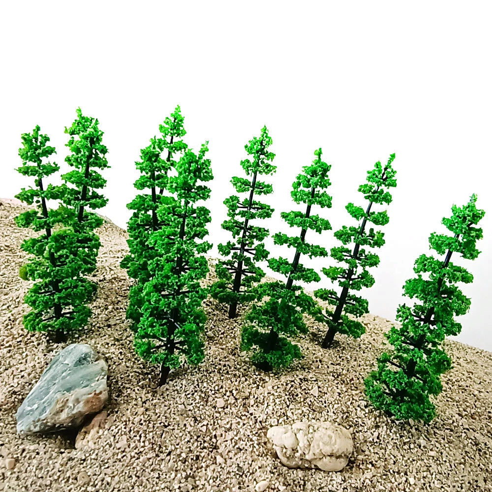 10Pcs Mini Model Trees for Railway Scenery Layout (Scale)