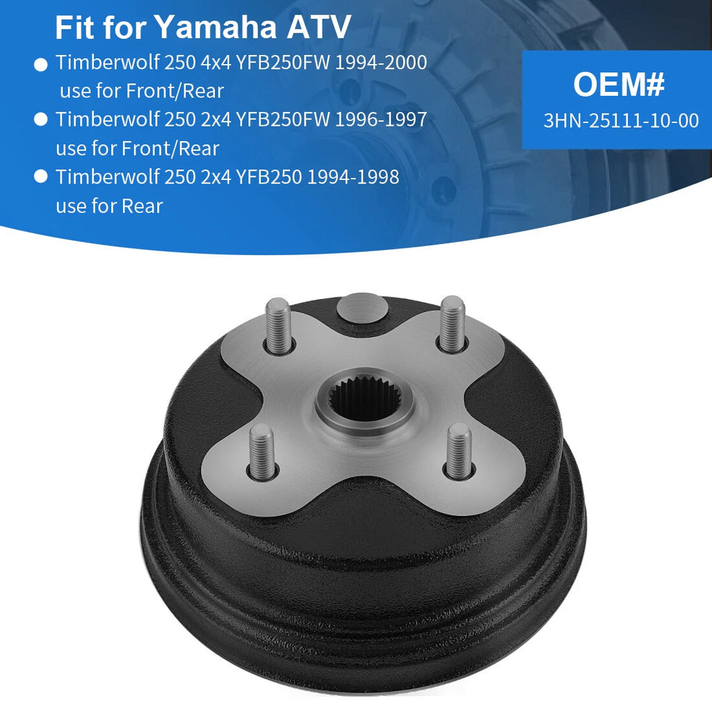 2X Brake Drum Hub for Yamaha Timberwolf 250 (1992–1998) YFB250FW YFB250