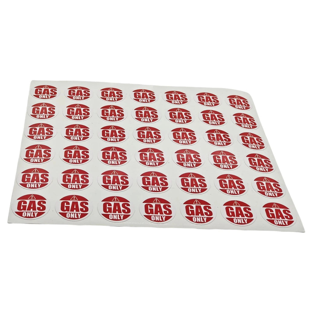 Gas Only Sticker for