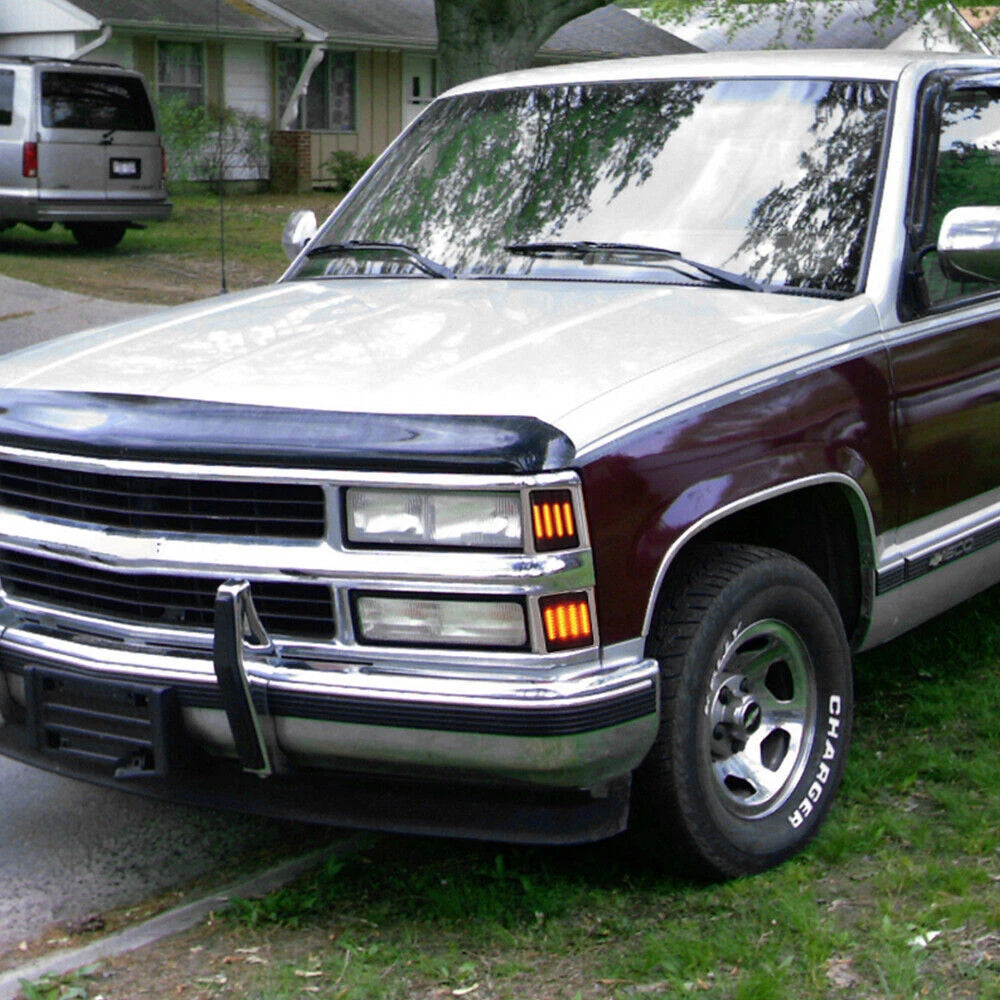 Clear LED Corner Turn Signal Lights for GMC Chevy C/K Silverado Suburban