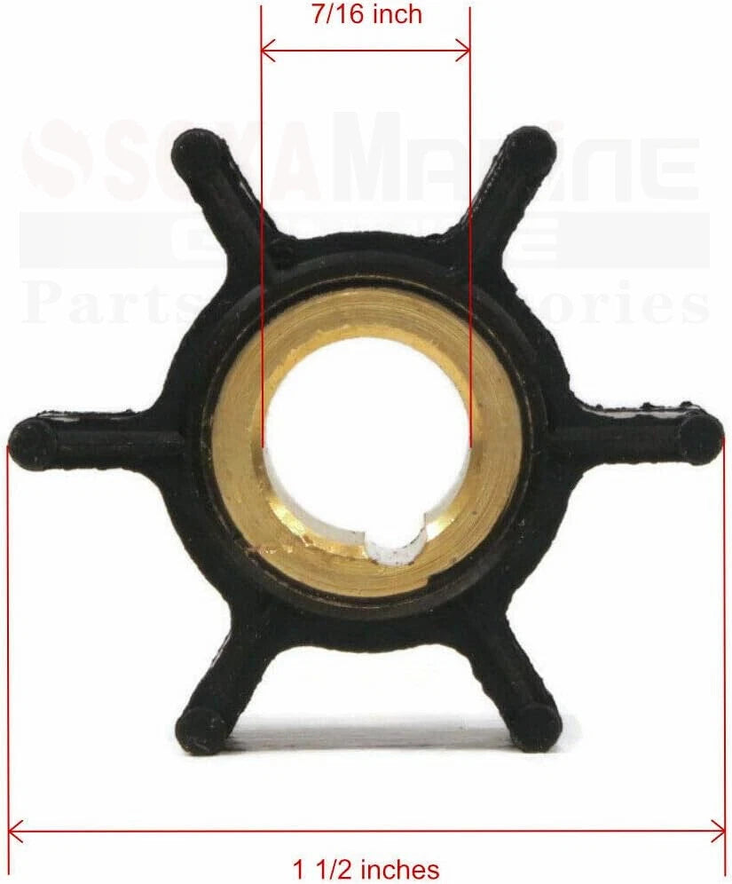 Water Pump Impeller Kit for Johnson Evinrude Outboard (2-8 HP, 2-Stroke)