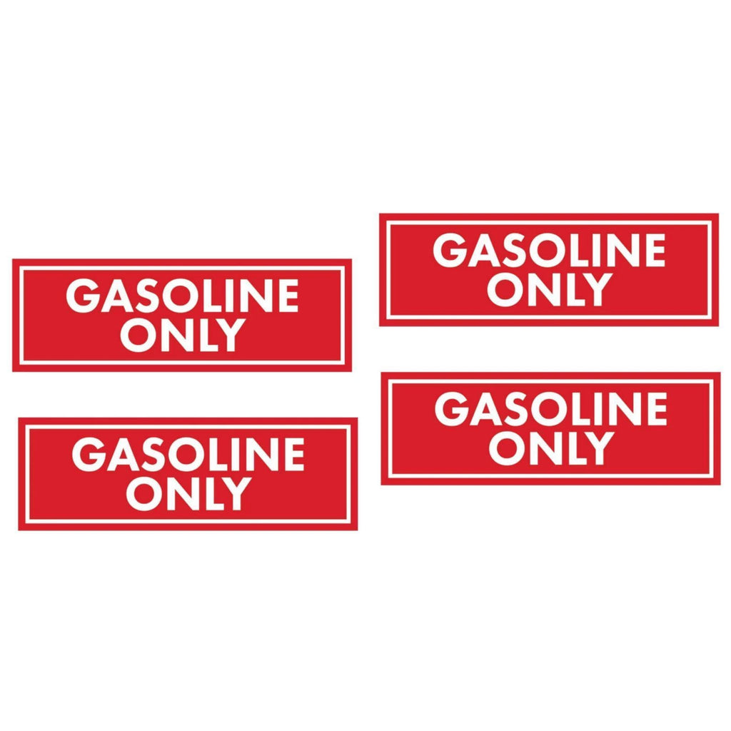 Set of 4 Gasoline Only Stickers for Fuel Tank Caps - Waterproof Adhesive