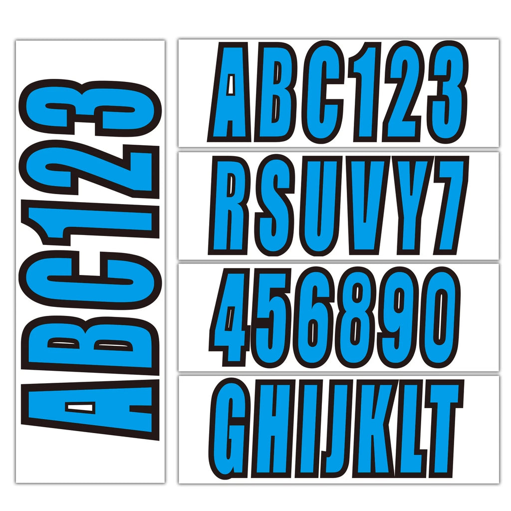 Set of 4 Custom Boat Registration Numbers Decal Stickers A-Z 0-9