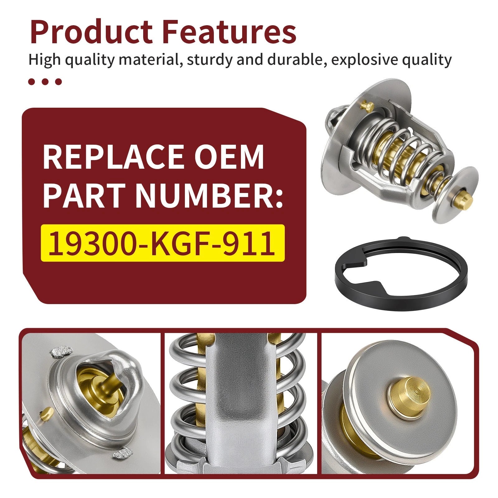 Thermostat w/ Gasket 19300-KGF-911 for Honda CBR250R CRF250L (2011–2020)