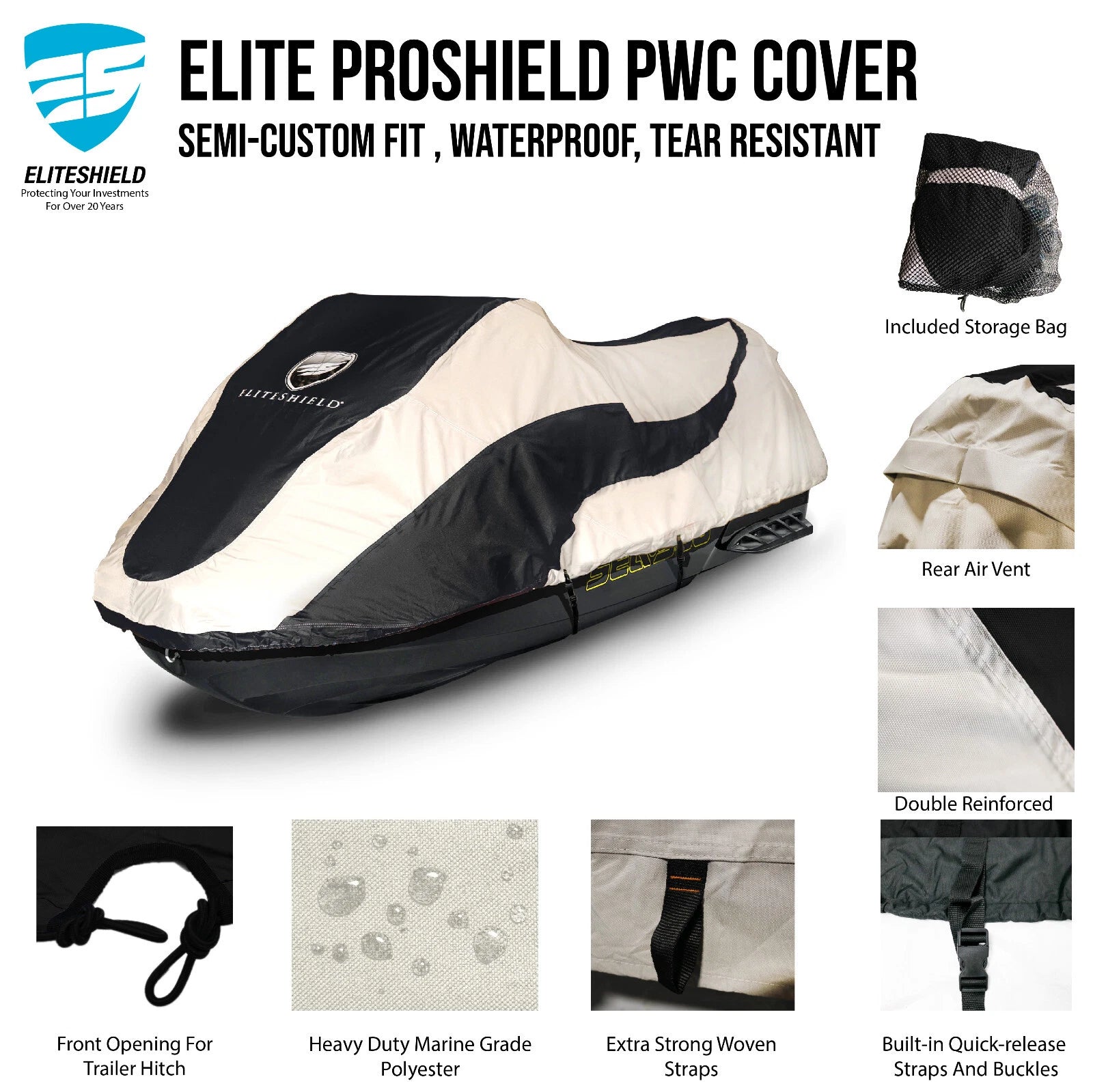 EliteShield Waterproof Cover for Kawasaki STX-12F STX-15F (2002–2023)