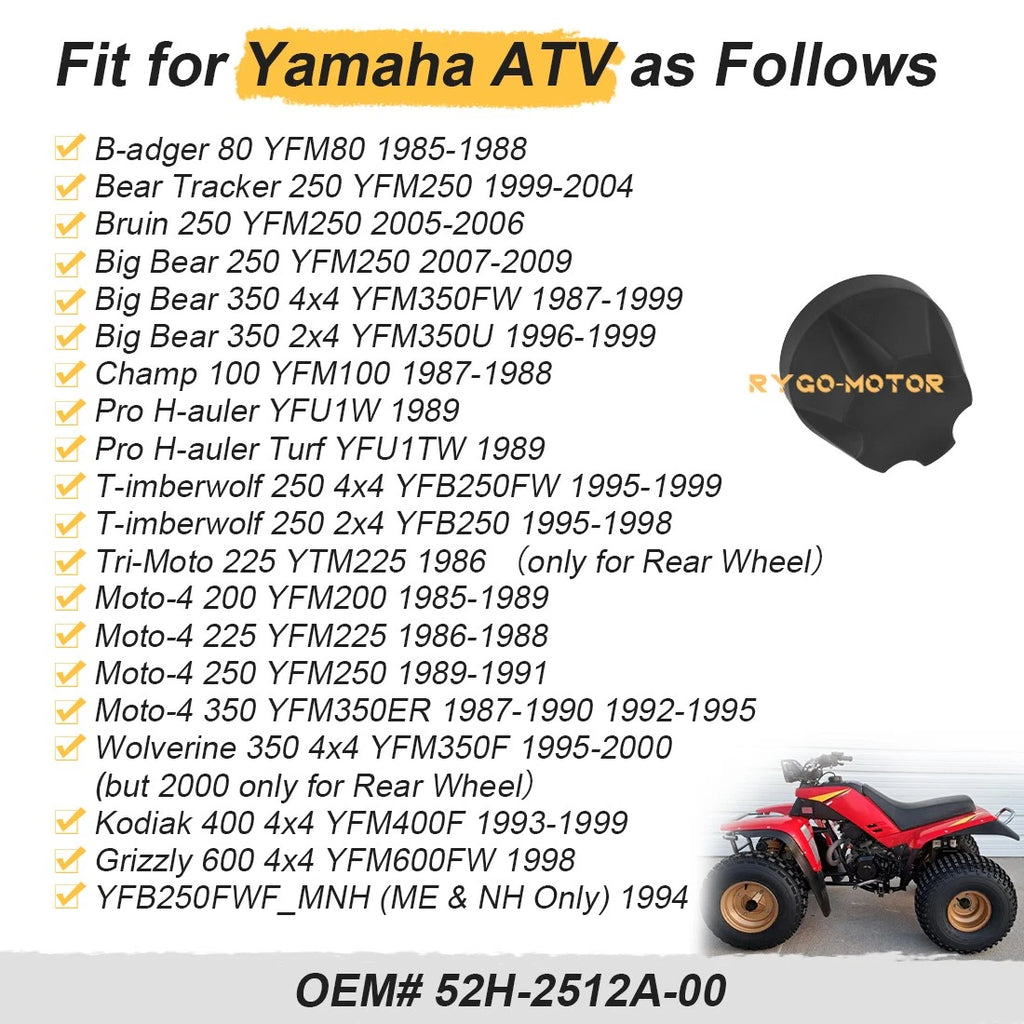 Wheel Cap for Yamaha Big Bear 250, Bruin 250, YFM250, YFM350FW/U (1990–2006)