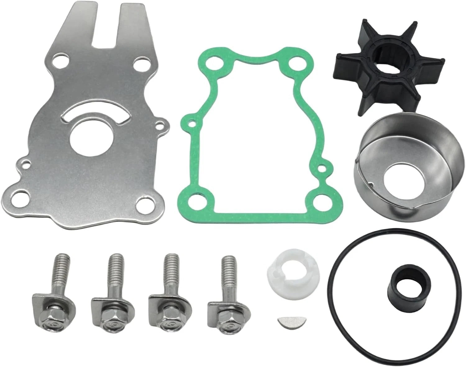 Water Pump Impeller Repair Kit for Yamaha F40/F50/F60hp (2000–2023) 63D-W0078-01-00
