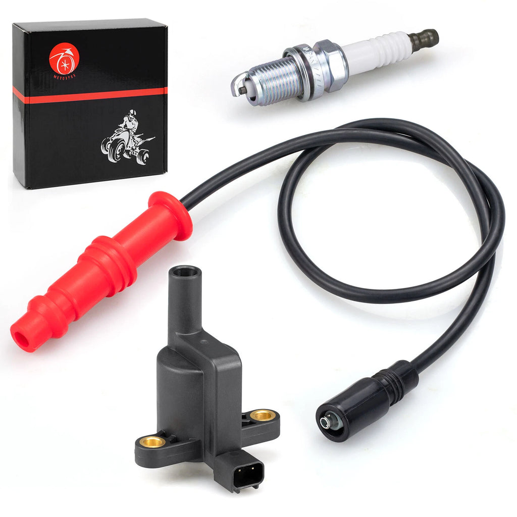Ignition Coil Set with Wire Cap & Spark Plug for Polaris Ranger 500 (2008–2012)