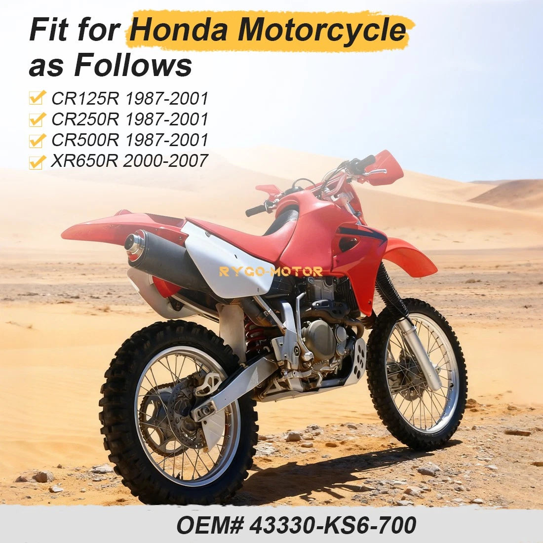 Rear Disc Brake Guard Cover for Honda XR650R (2000–2007) #43330-KS6-700