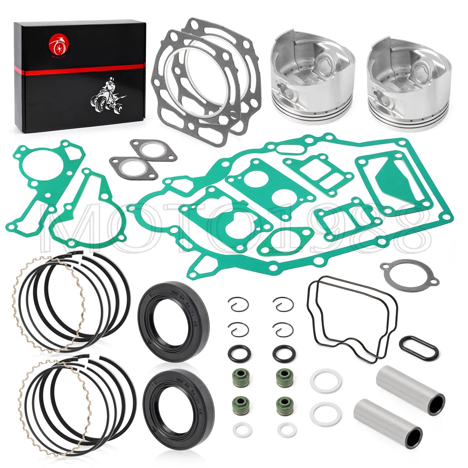 Engine Rebuild Kit with Seal, Pistons & Rings for Kawasaki (13001-2210)