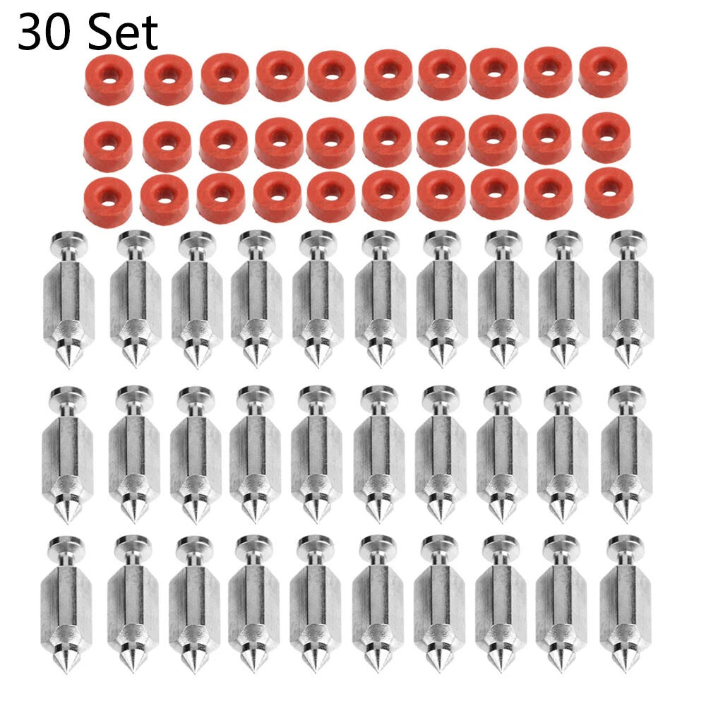 30Pcs Carburetor Float Valve Needle Seat Kit for B&S 398188 (N/A)
