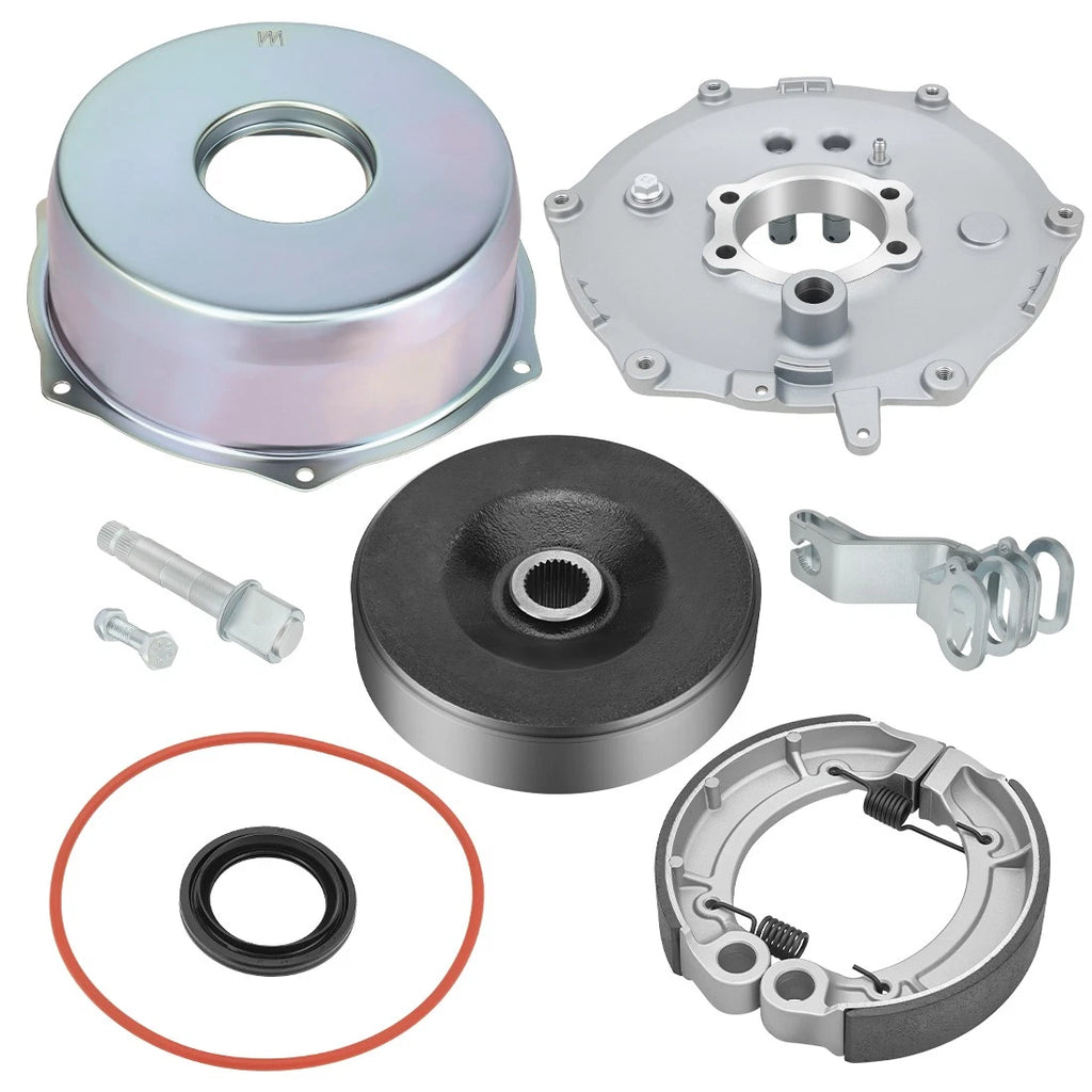 Rear Brake Plate Cover Drum Shoes Kit for Yamaha Big Bear 250 400 (1985–2006)