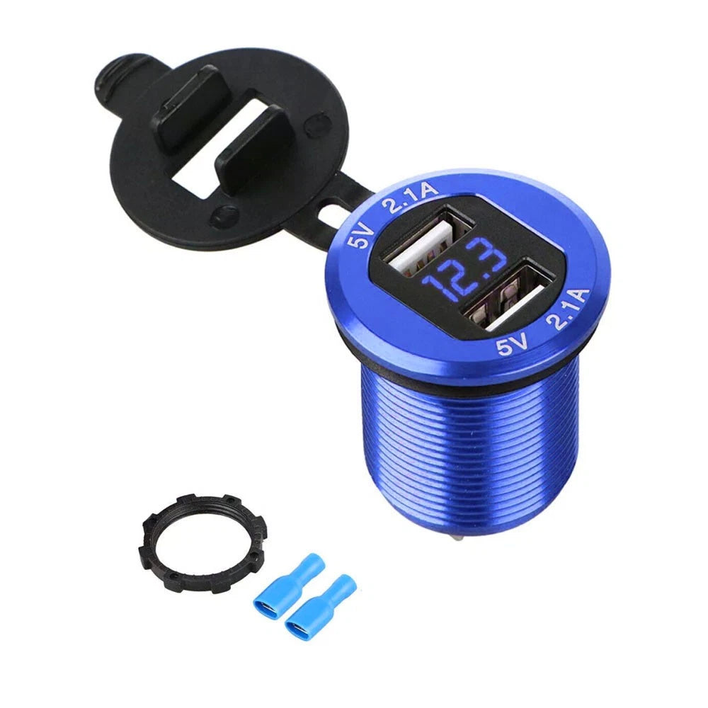 Dual USB 4.2A Charger Adapter for Car Motorcycle (Waterproof)