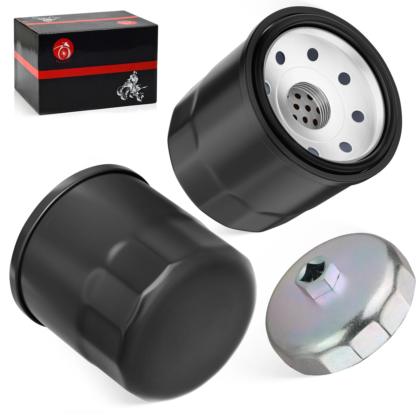 2 Pack Oil Filter with Wrench Tool for Kawasaki JT1500 Ultra (2007–2019)