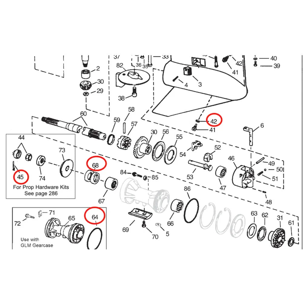 Seal Kit for OMC Cobra 4-CYL 3.0L V6 & V8 Lower Unit (320862, 306394)