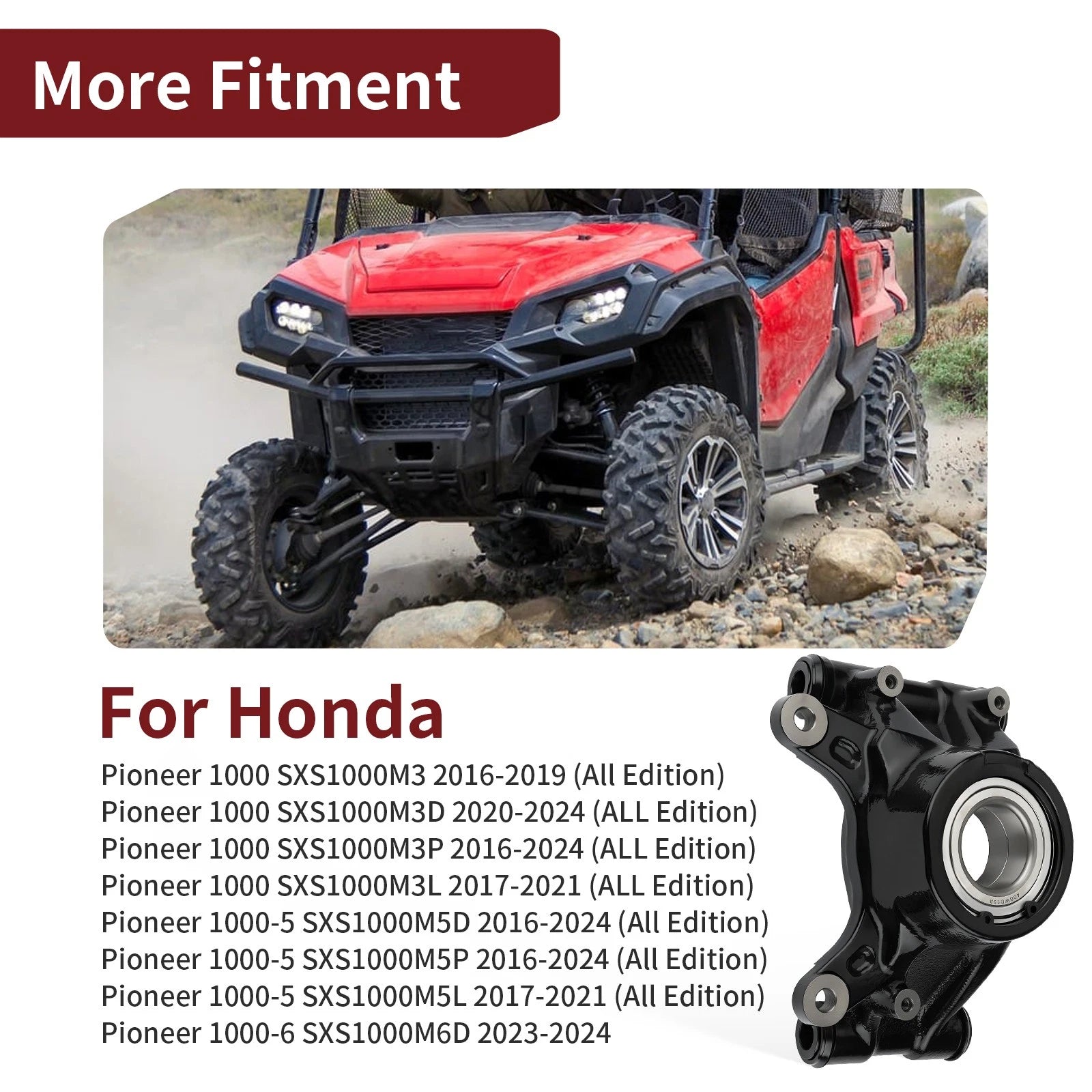 Rear Right Knuckle Kit 52210-HL4-A00 for Honda Pioneer 1000 1000-5 (2016–2024)