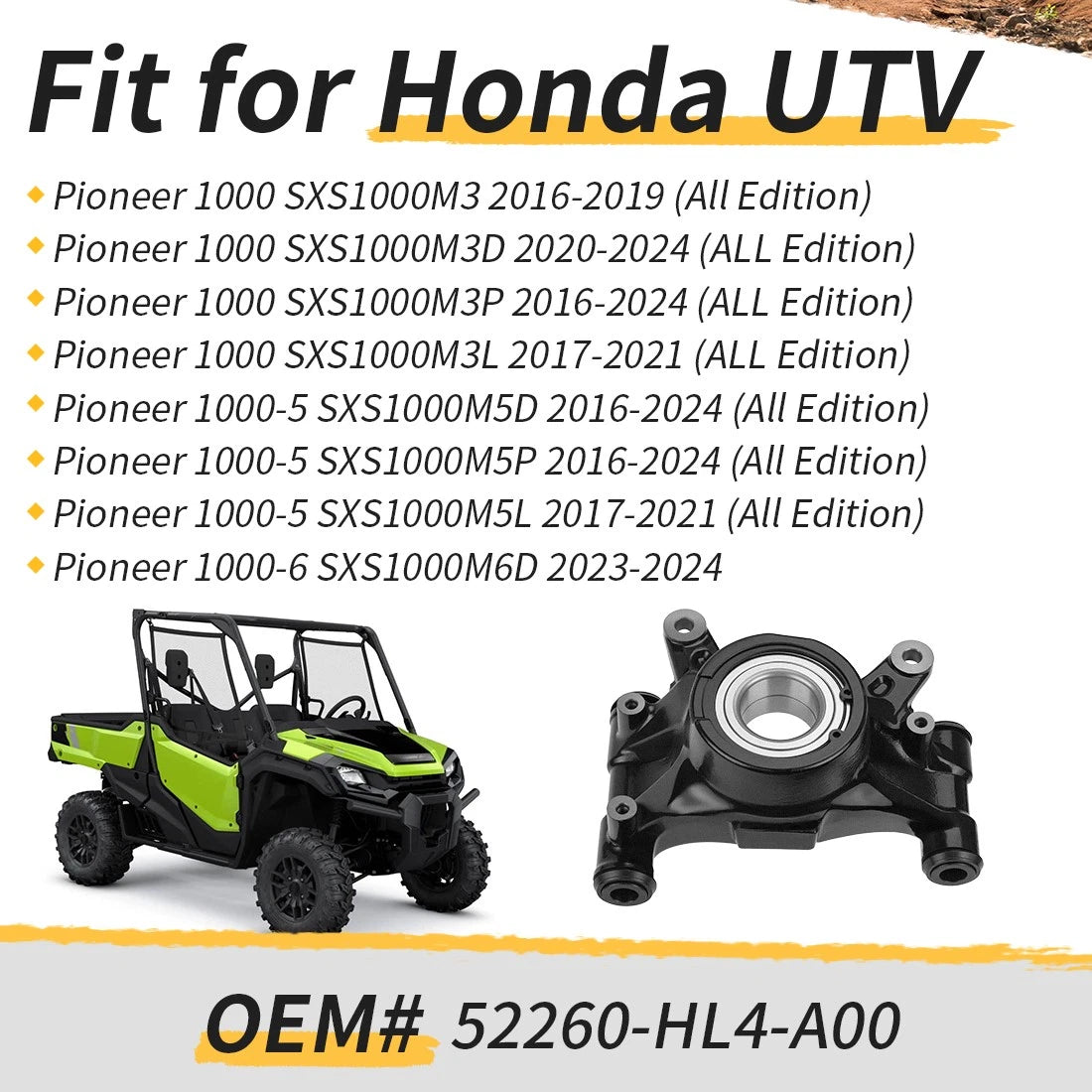 Rear Left Knuckle Kit for Honda Pioneer 1000 (2016–2024)