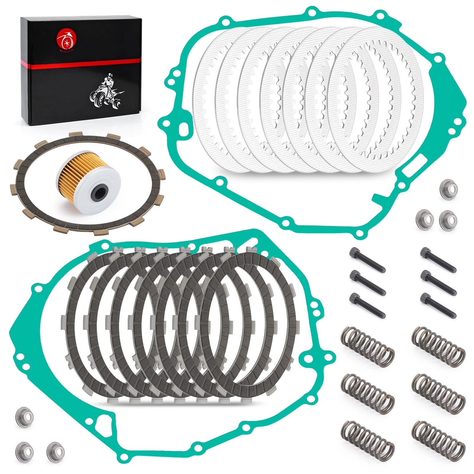 Clutch Friction Plates Gaskets Oil Filter Kit for Polaris Predator 500 (2003–2007)