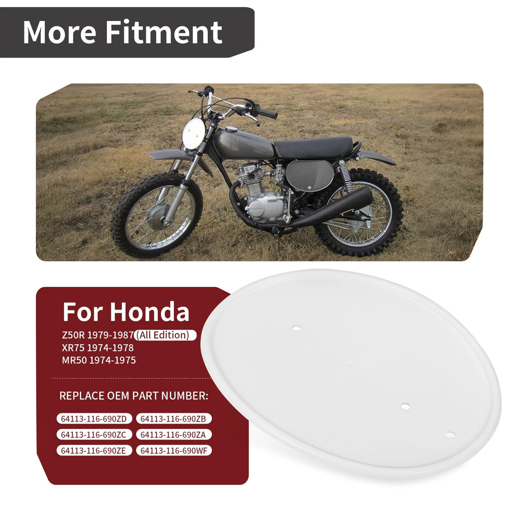Front Side White Number Plate for Honda Z50 Z50R (1979–1987)