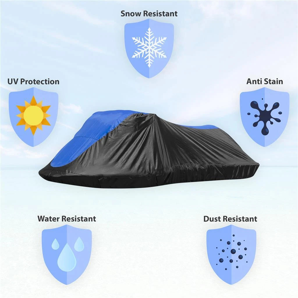 PWC Jet Ski Cover for Sea Doo GTI LE RFI (2003–2005) 420 Denier Black Blue