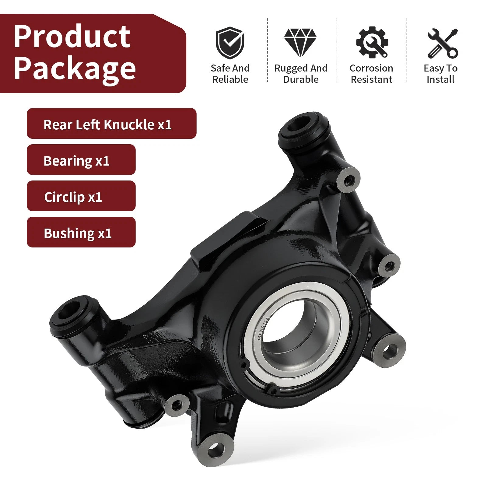 Left Rear Knuckle Kit for Honda Pioneer 1000 SXS1000M3 (2016–2024) 52260-HL4-A00