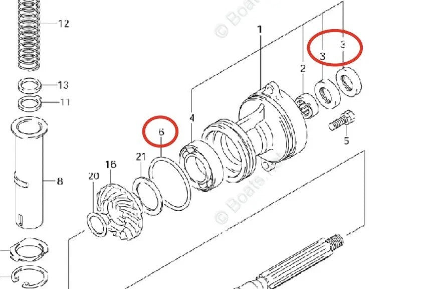 Lower Unit Seal Kit for Suzuki DF20R DF25R DF25 DF30 (20HP 25HP) 09289-20009