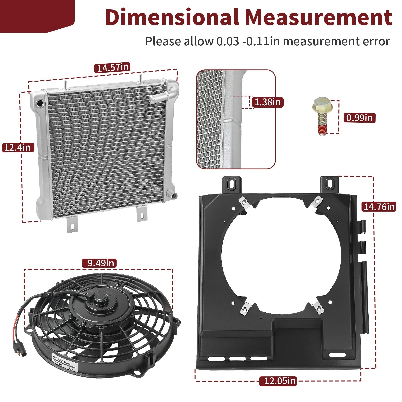 Radiator with Cooling Fan for Polaris Sportsman 400 4X4 (2001–2004) 2410123