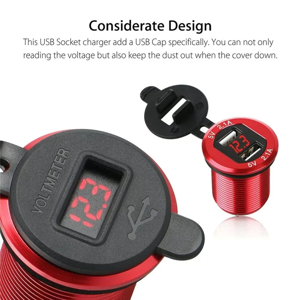 Dual USB Phone Charger for Car (12-24V)